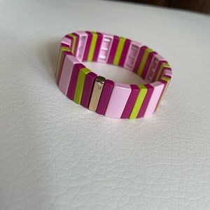 roxanne assoulin purple pink green ceramic tile bracelet